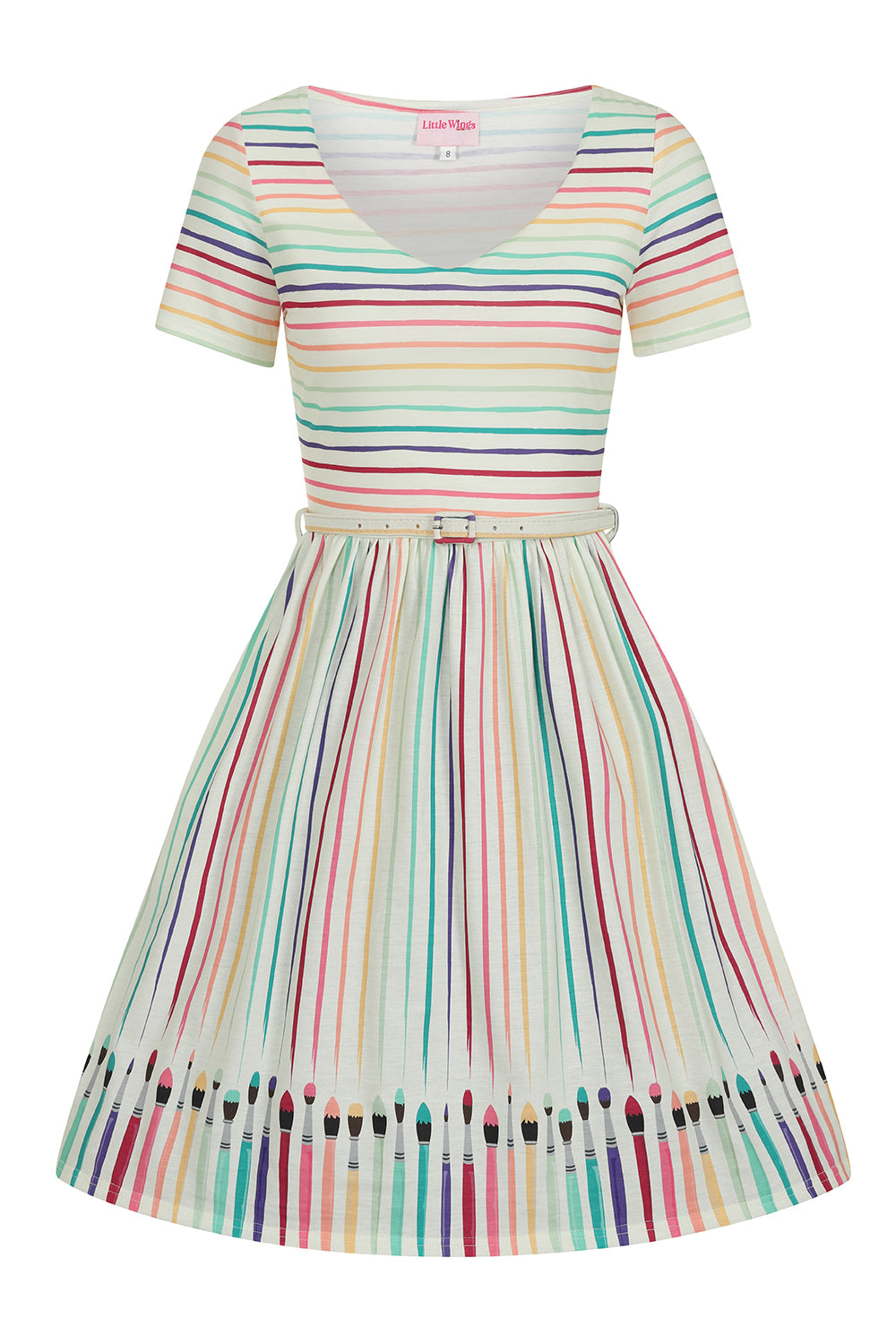 Paintbrush Stripes Dress Little Wings Factory