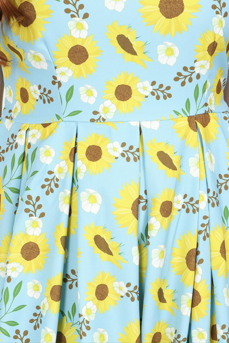 Olivia Sunflower Light Blue Dress – Little Wings Factory