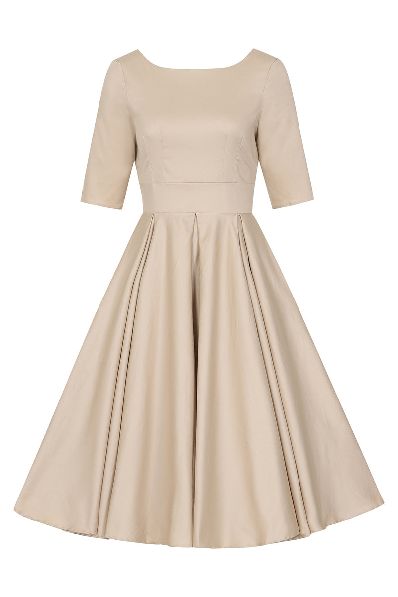 foxie fit and flare dress champagne Foxie Fit and Flare Dress in Ivory Lucy in The Sky