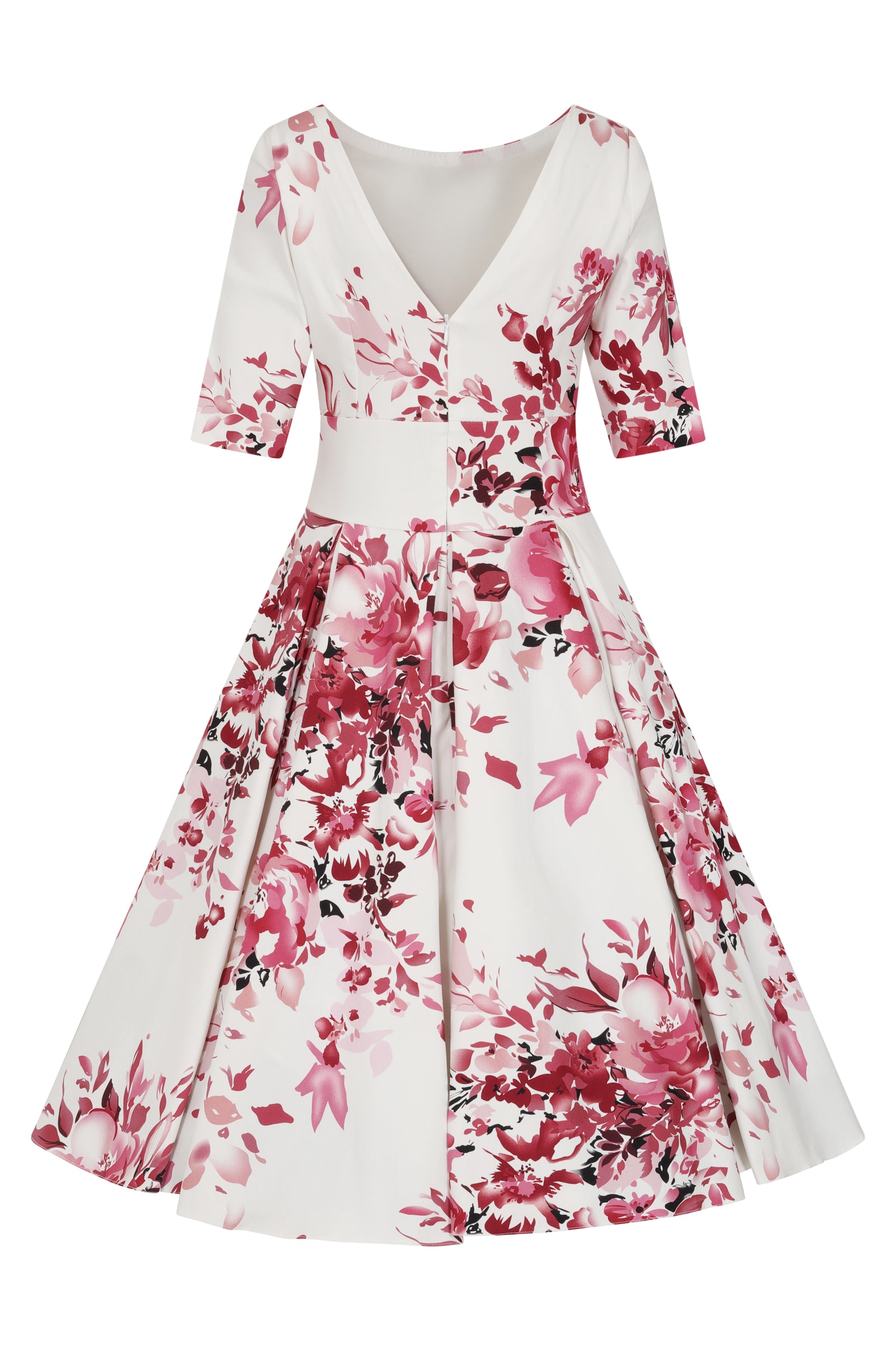 pink and burgundy floral dress Burgundy Floral Chiffon V-Neck Long Sleeve Maxi Dress