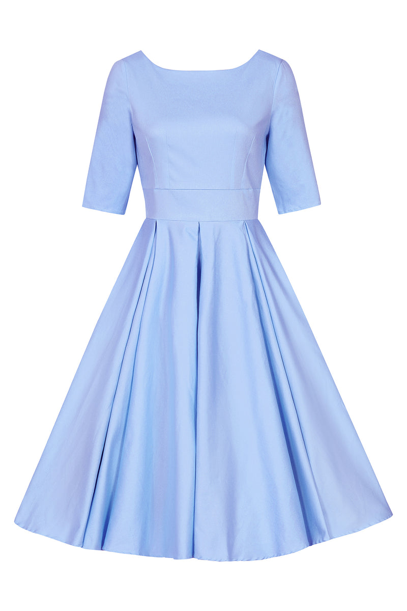 Liana Pale Blue Flare Dress Little Wings Factory Liana Pale Blue Flare Dress Little Wings Factory