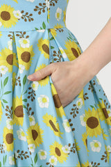 Olivia Sunflower Light Blue Dress