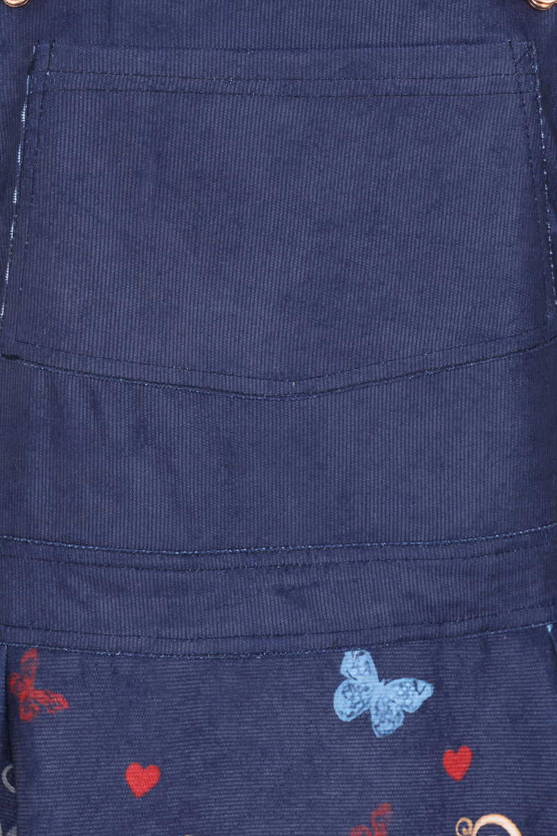 Alice Navy Print Dungaree Dress