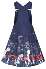 Alice Navy Print Dungaree Dress