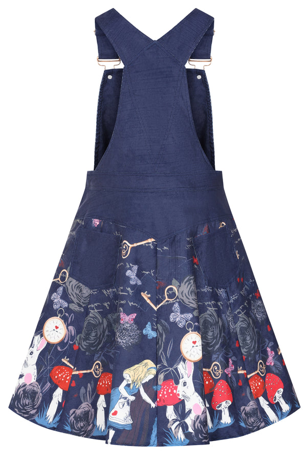 Alice Navy Print Dungaree Dress