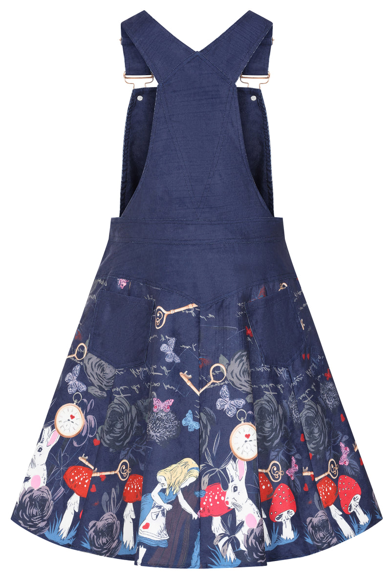 Alice Navy Print Dungaree Dress