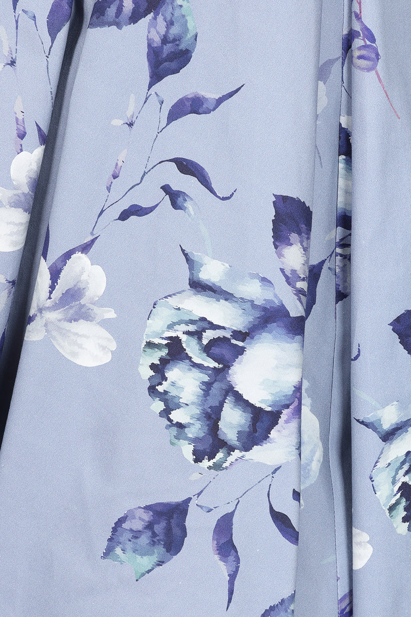 Liana Lavender Roses All Over Flare Dress