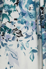 Liana Turquoise and White Florals Flare Dress