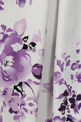 Liana Purple and White Florals Flare Dress