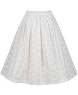 'Adalene' White Broderie Skirt