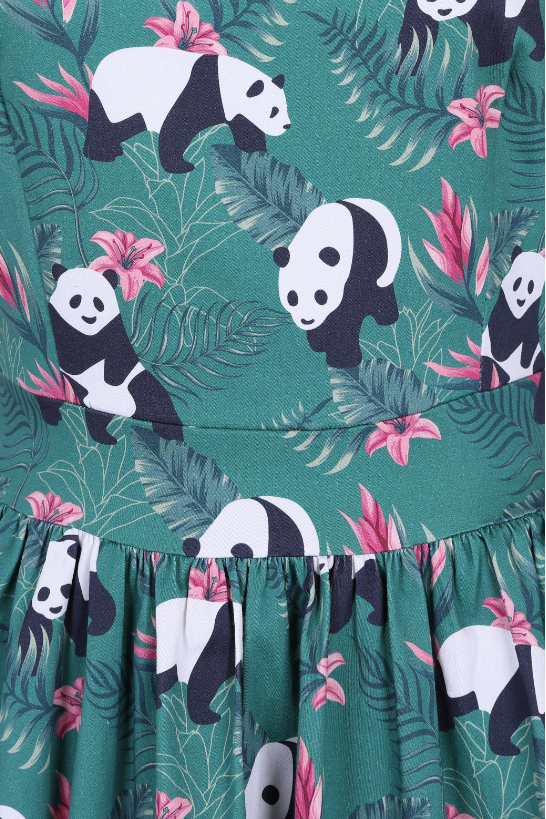 Tropical Panda Tea Dress