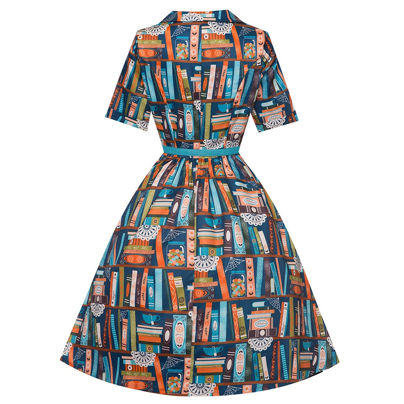 'Bletchley' Book Print Dress