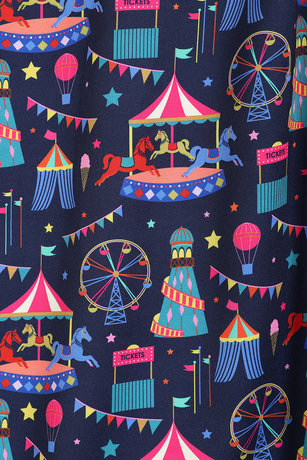 Dina Navy Fairground Dress