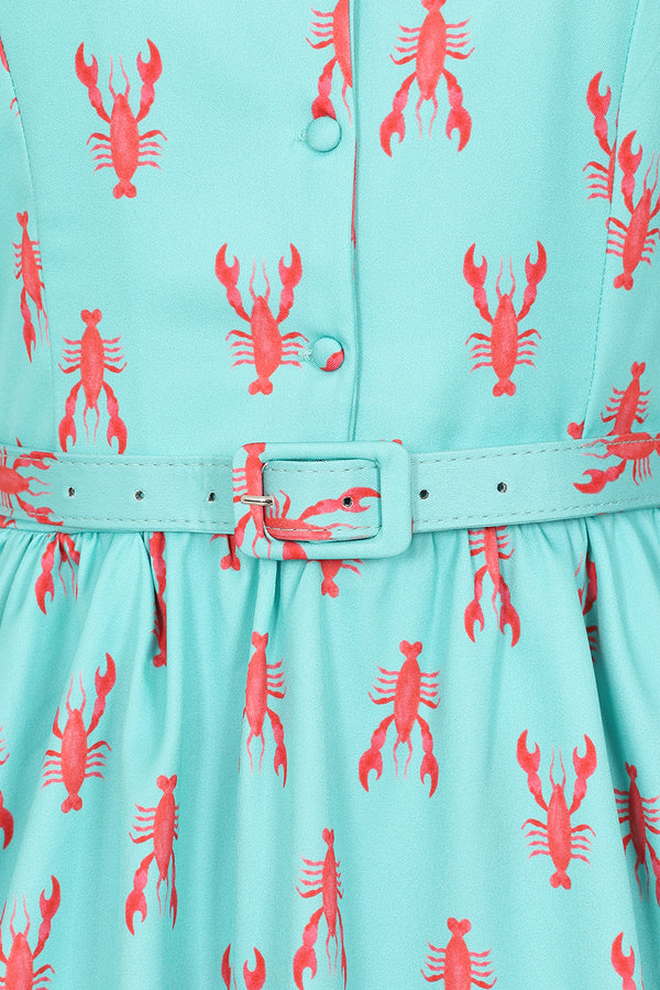 Dina Turquoise Lobster Dress