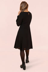 Black Space Embroidered Dress