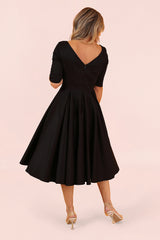 Liana Jet Black Flare Dress