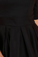 Liana Jet Black Flare Dress
