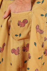 Mustard Squirrel Dungaree Dress