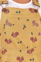 Mustard Squirrel Dungaree Dress