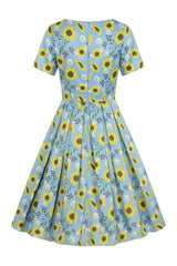 Avery Sunflower Light Blue Dress