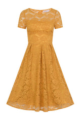 Mara Mustard Lace Dress