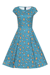 Sofia Teal Otters Dress