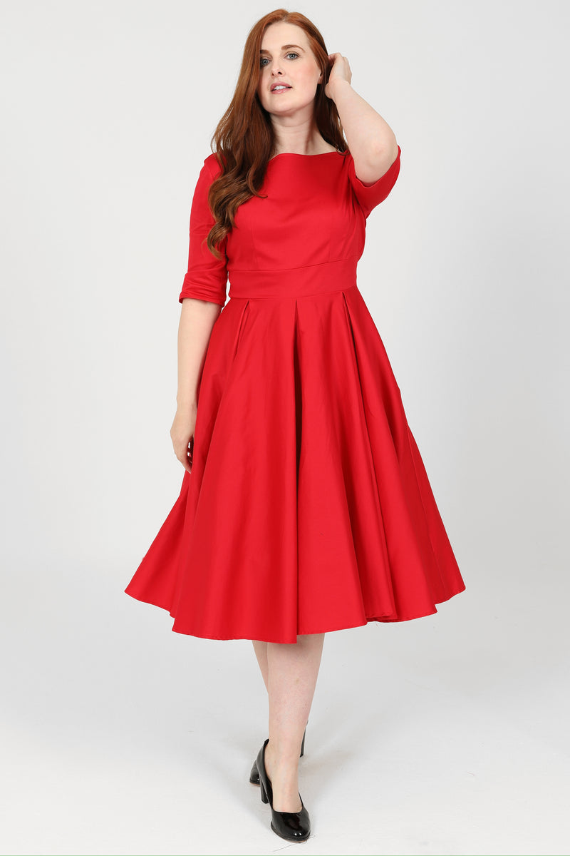 Liana Ruby Red Flare Dress