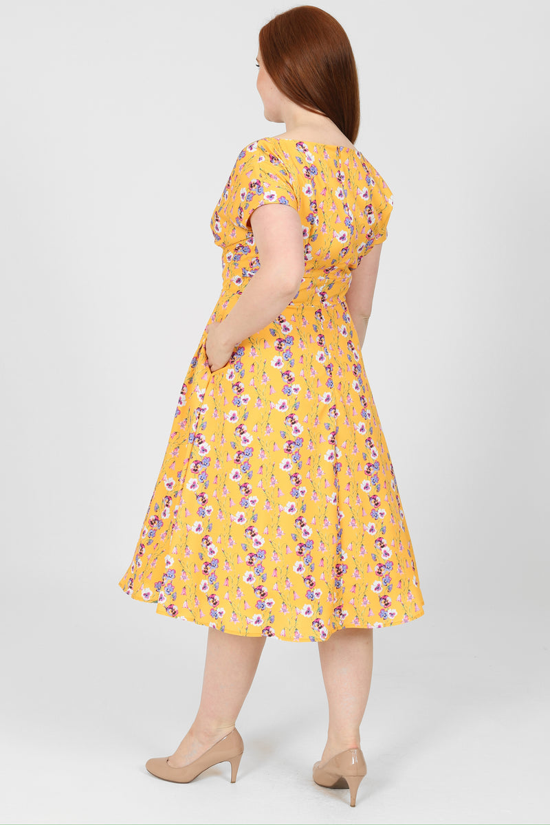 Iona Yellow Pansy Dress