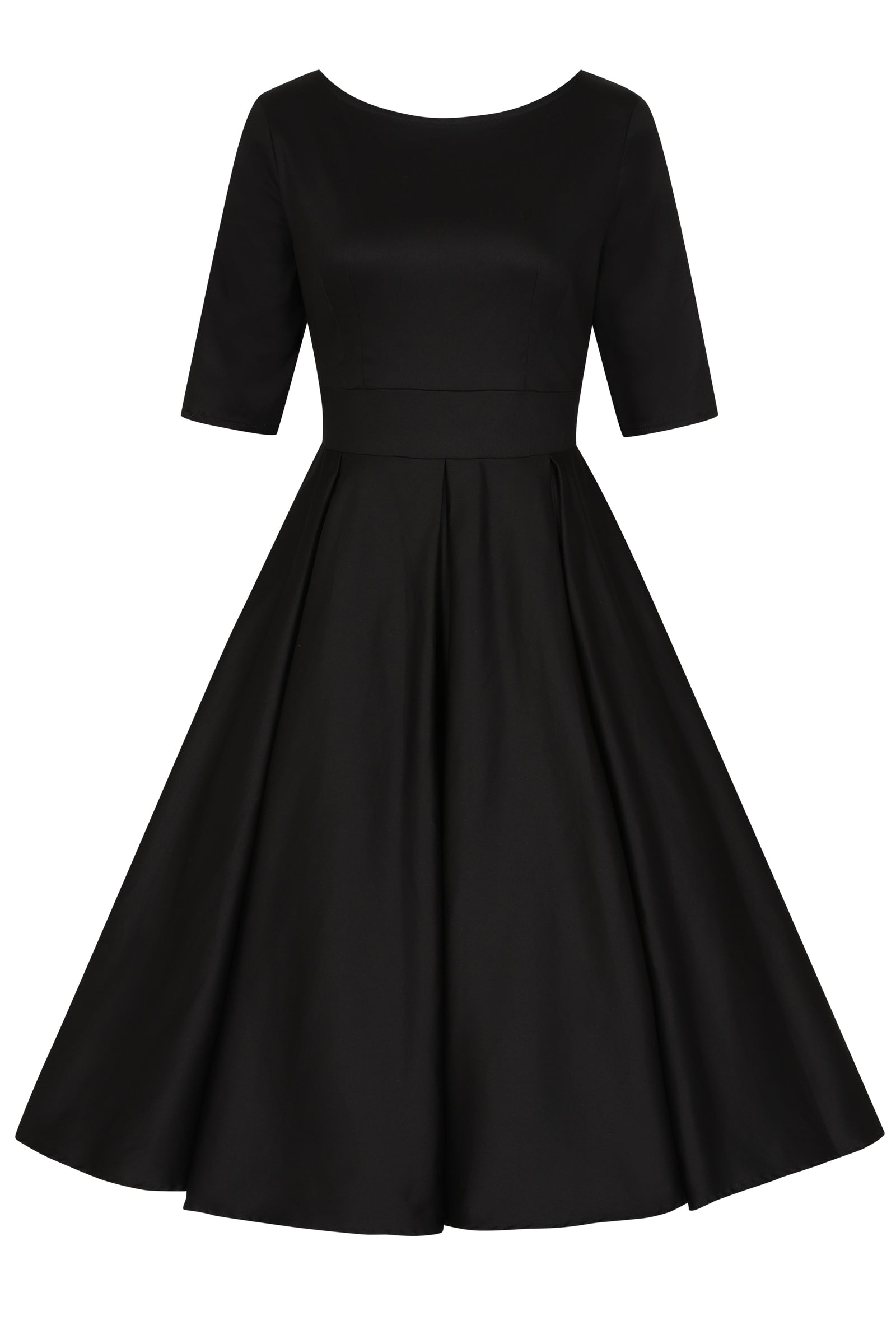 Liana Jet Black Flare Dress Little Wings Factory Liana Jet Black Flare Dress Little Wings Factory