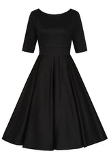 Liana Jet Black Flare Dress