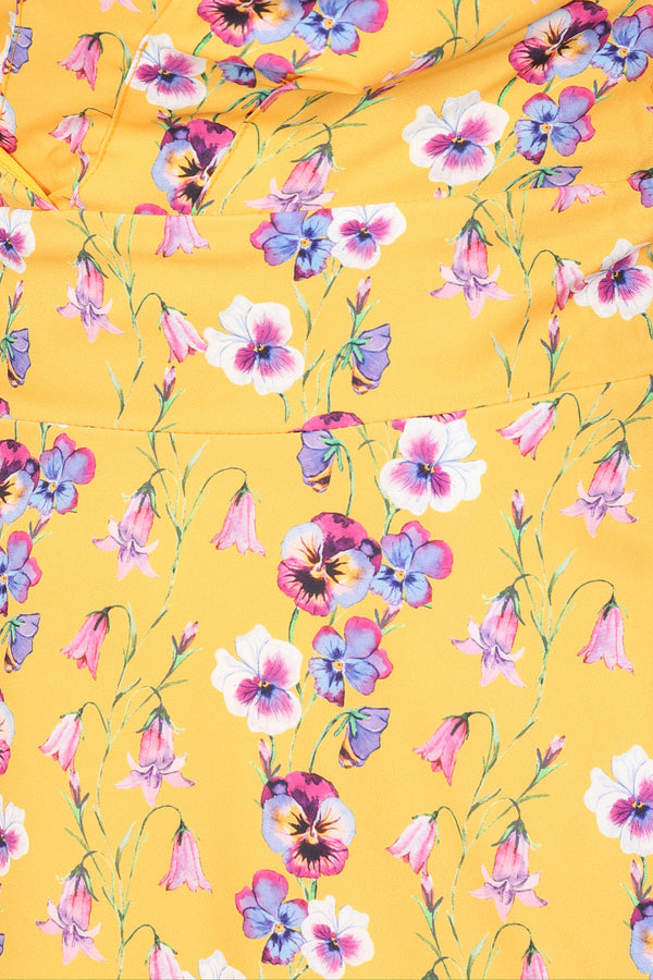 Iona Yellow Pansy Dress