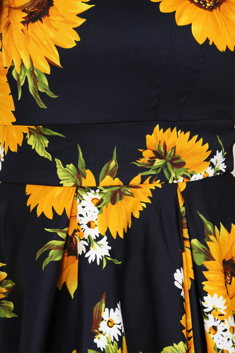 Liana Navy Sunflower Dress
