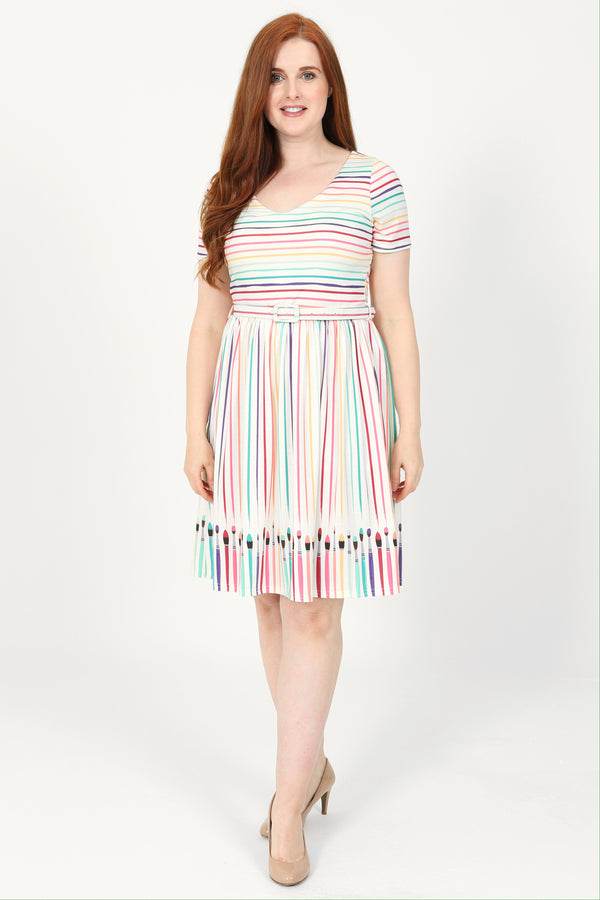 Paintbrush Stripes Dress