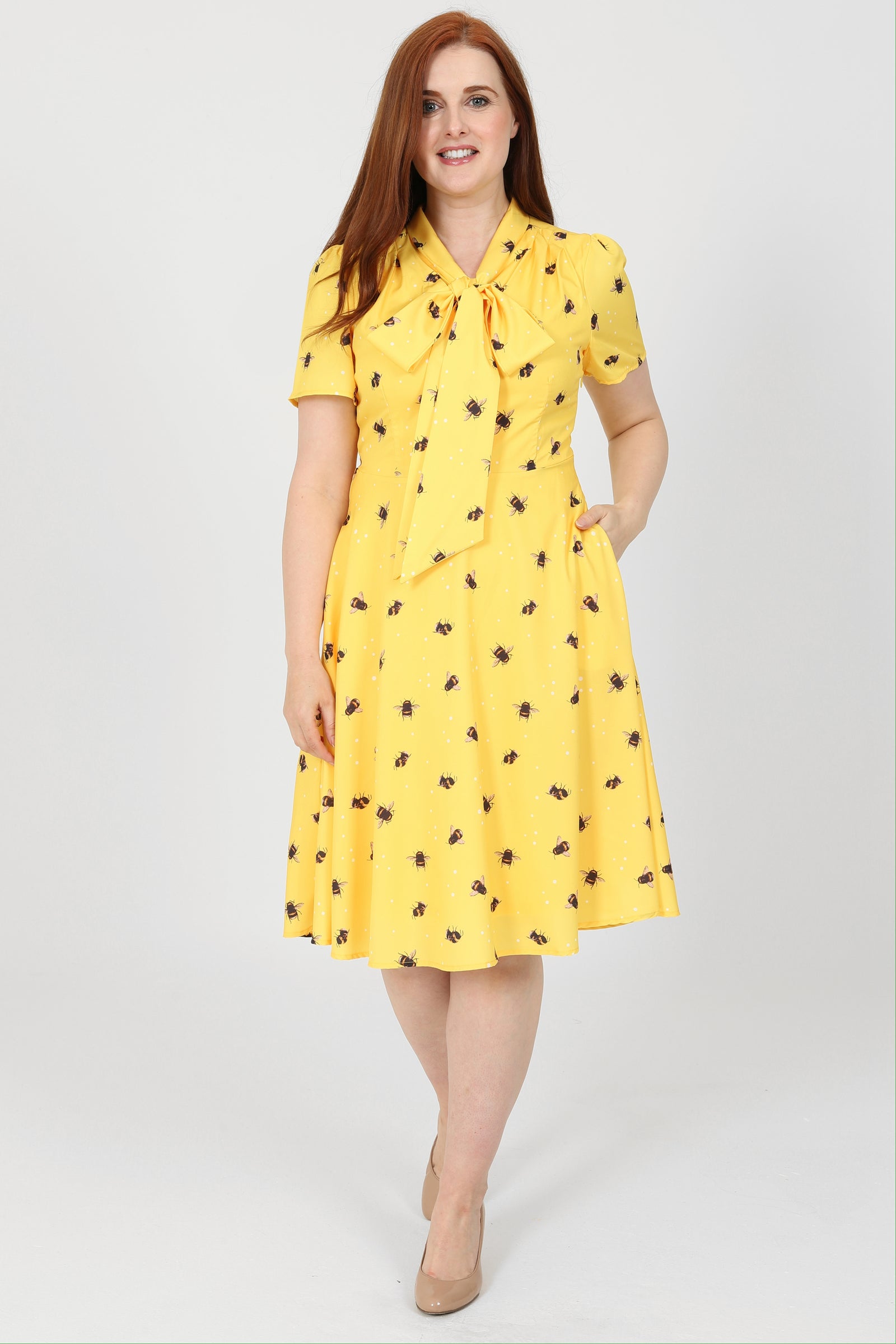 Bea Bumble Bee Polka Dress Little Wings Factory Bea Bumble Bee Polka Dress Little Wings Factory
