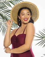 'Magda' Ruched One Piece Swimsuit in Burgundy